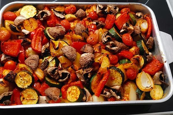 Mediterranean Oven Vegetables with Halloumi
