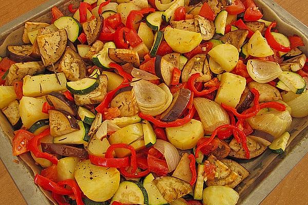 Mediterranean Oven Vegetables with Oil and Lemon