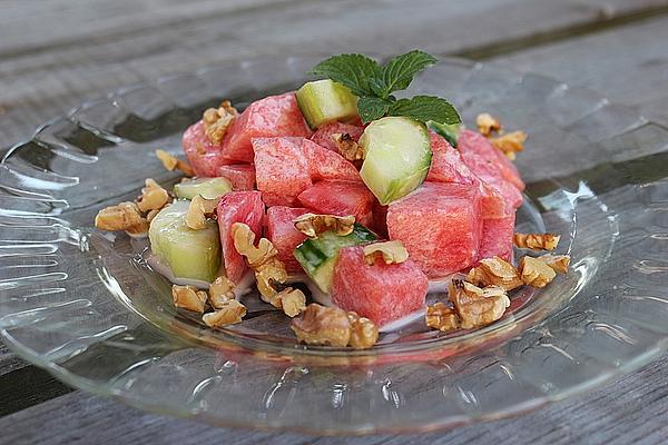 Melon and Cucumber Salad with Mint and Roasted Walnuts