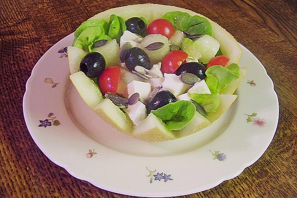 Melons – Salad with Sheep Cheese and Olives