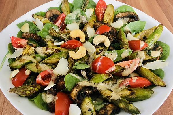 Mixed Green Salad with Fried Green Asparagus