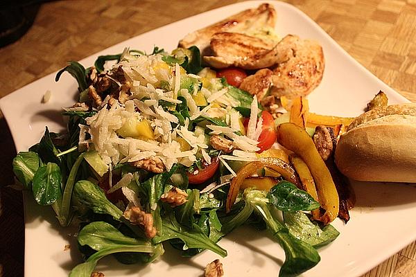 Mixed Green Salad with Walnuts and Parmesan