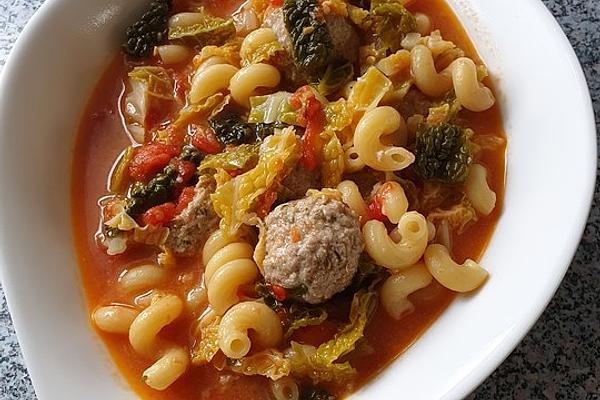 Noodle Soup with Meatballs
