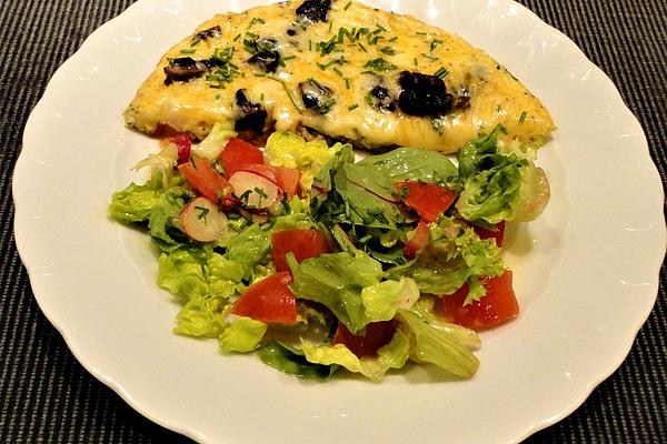 Omelette with Tomatoes and Mushrooms