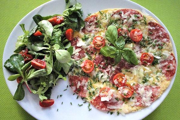 Omelette with Tomatoes and Salami