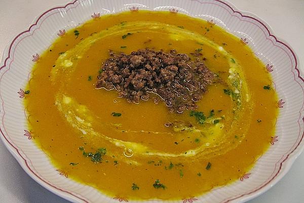 Orange and Carrot Soup with Mince