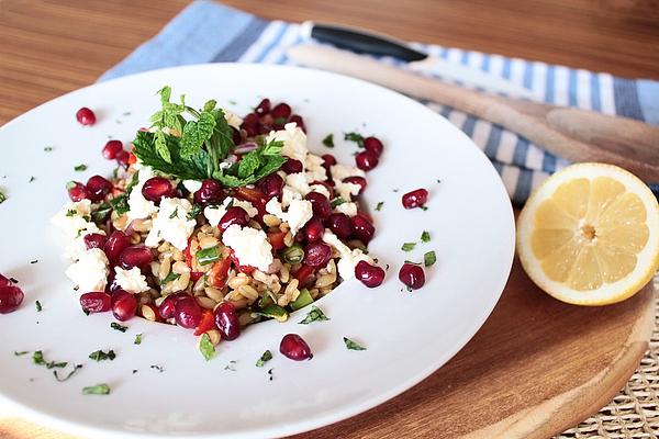 Oriental Green Seed Salad with Pomegranate and Mint