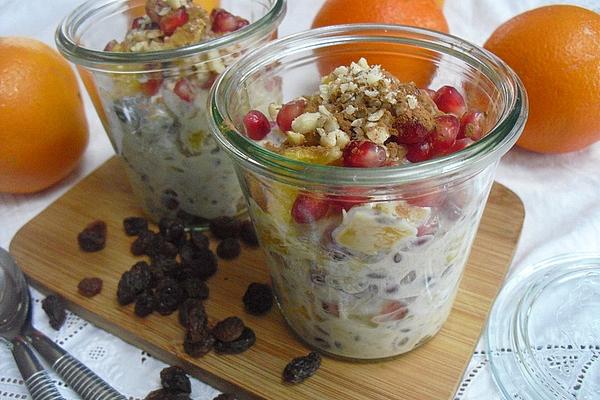 Overnight Oats with Pomegranate and Orange