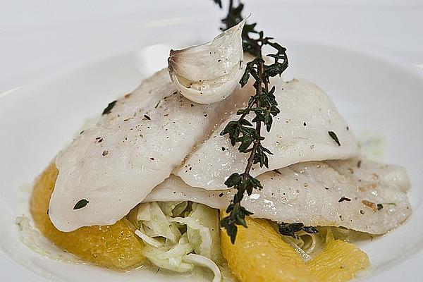 Pangasius on Fennel Salad in Orange Vinaigrette