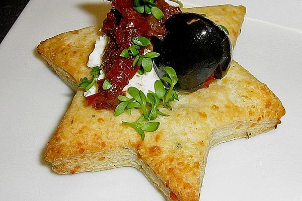 Parmesan Stars with Tomatoes and Olives