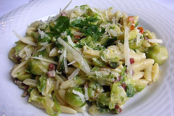 Pasta with Brussels Sprouts Carbonara