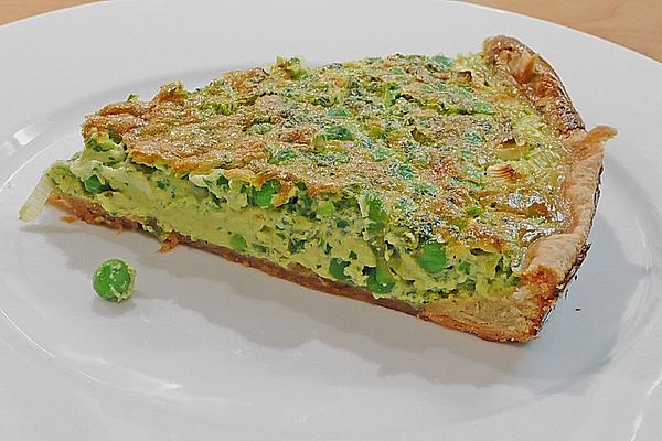 Pea Quiche with Blue Cheese