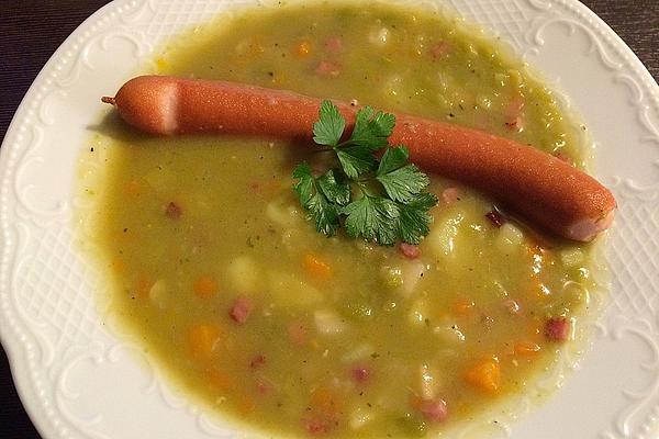 Pea Soup and Sausages