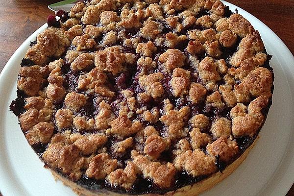 Peach Blueberry Pie with Pecan Crumb Topping