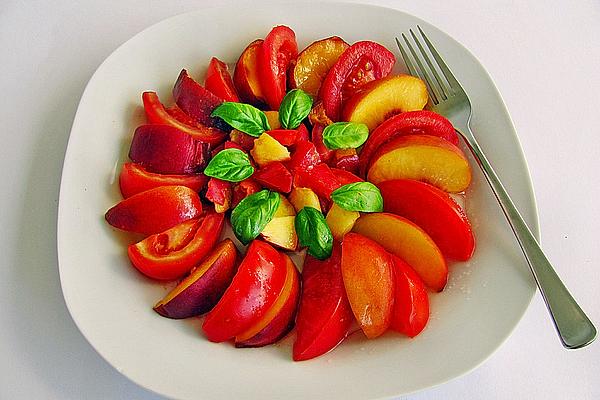 Peach, Tomato and Basil Salad