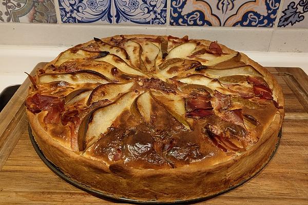 Pear and Cheese Tart with Bacon