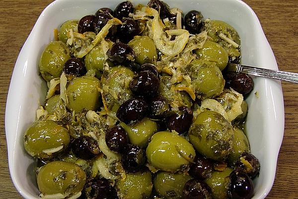 Pickled Olives in Citrus Honey Marinade