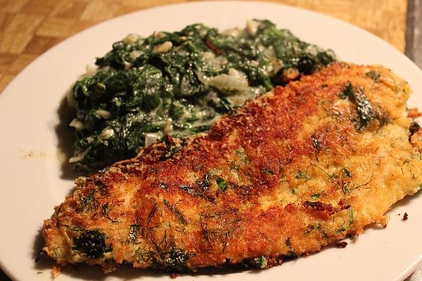Pikeperch Fillet with Parmesan and Herb Crust