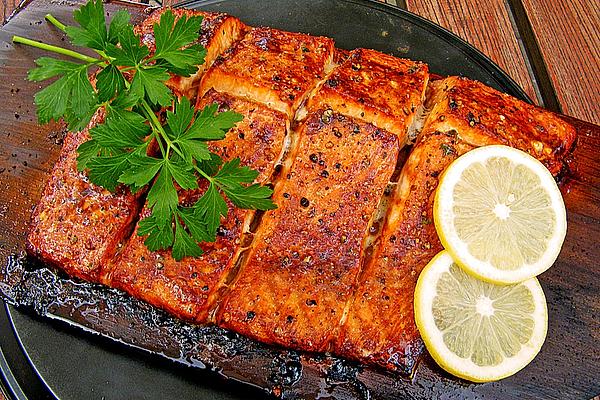 Plank-grilled Salmon