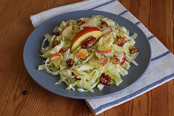 Pointed Cabbage, Apple and Walnut Salad