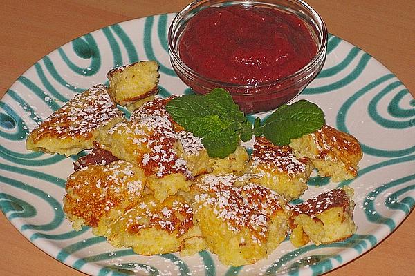 Polenta Pancakes with Plum and Apple Sauce