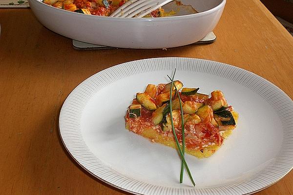 Polenta Slices with Vegetables