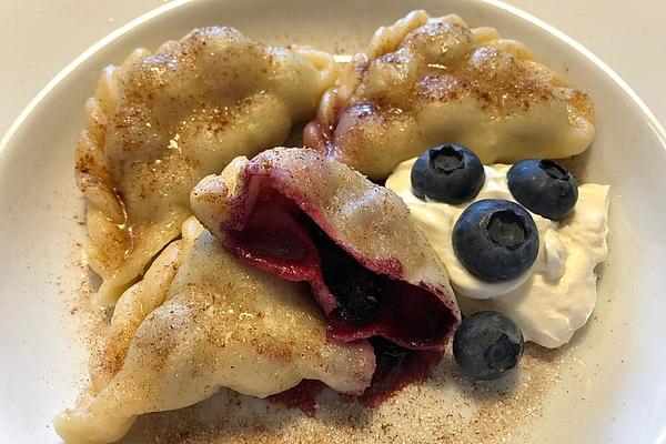 Polish Pierogi with Blueberry Filling, Also Possible with Strawberry Filling