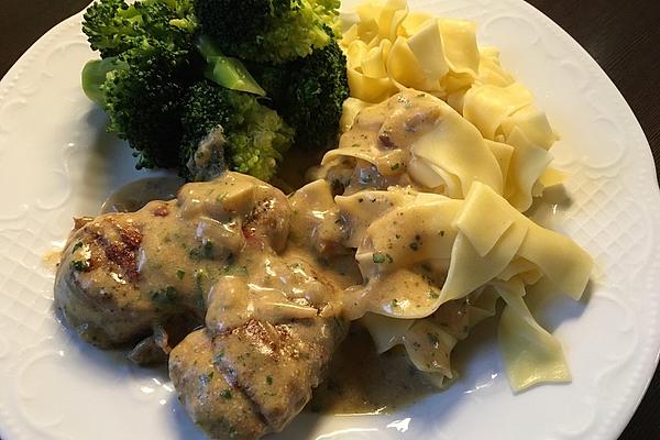 Pork Fillet in Bacon with Herb Sauce