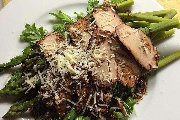 Pork Fillet with Rocket and Green Asparagus