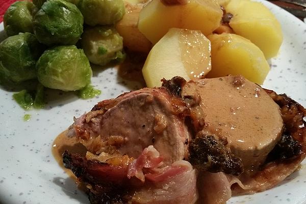 Pork Fillet Wrapped in Plums and Bacon