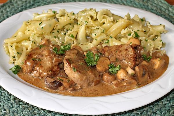 Pork Loin in Wine and Mushroom Cream