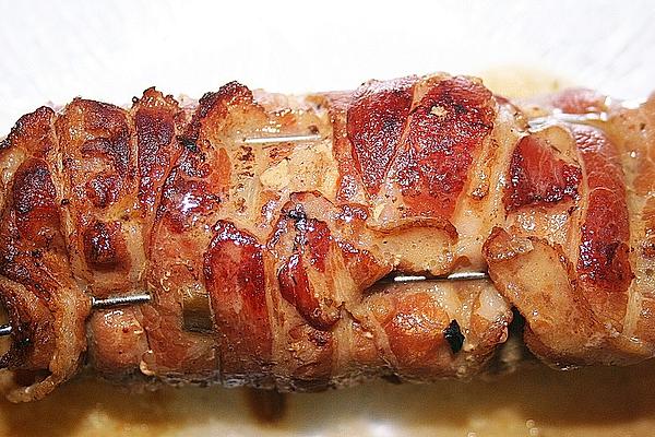 Pork Roulade with Mushroom – Cheese Filling and Bacon Coating