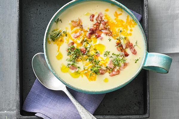 Potato Soup with Cheddar and Breakfast Bacon