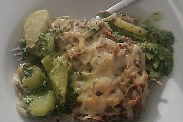 Potato – Spinach – Minced Meat – Casserole