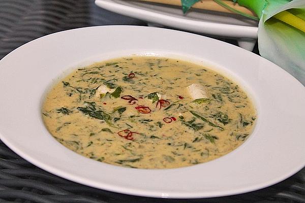 Poultry Coconut Soup with Spinach