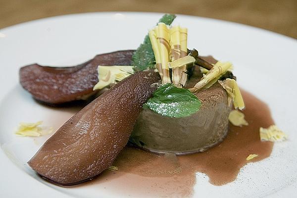Praline Parfait with Pickled Pears