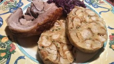 Creamed Liver with Pretzel Napkin Dumplings