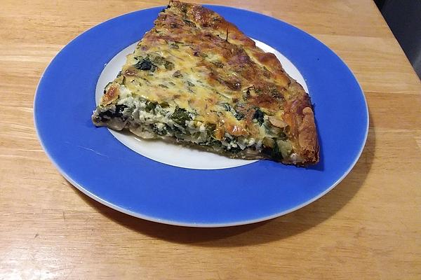 Puff Pastry Spinach Quiche with Mushrooms