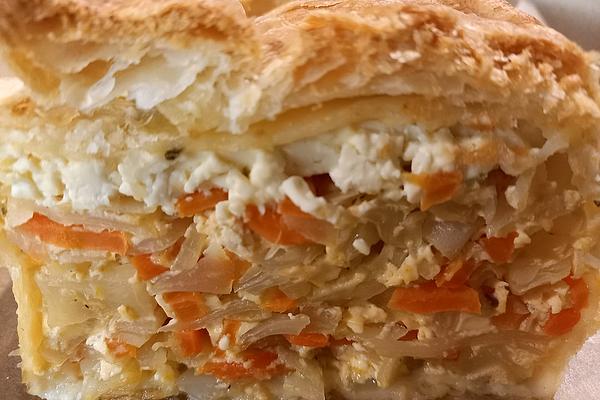 Puff Pastry Strudel with White Cabbage and Sheep Cheese