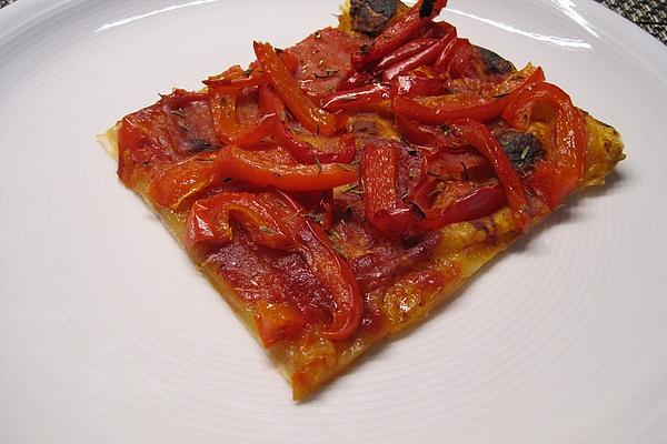 Puff Pastry Tart with Stewed Tomatoes and Peppers