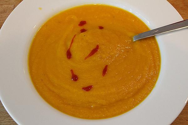 Pumpkin and Carrot Soup with Chilli and Coriander