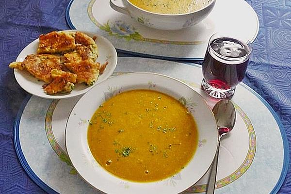 Pumpkin Soup with Apples, Pears + Salmon