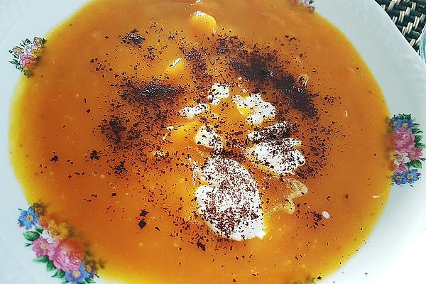 Pumpkin Soup with Apricots, Ricotta and Dark Chocolate