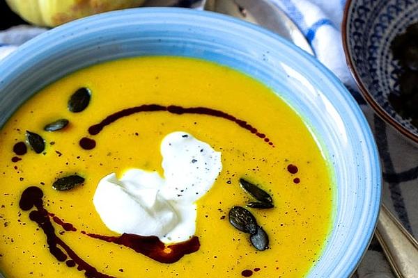 Pumpkin Soup with Sweet Potatoes and Ginger