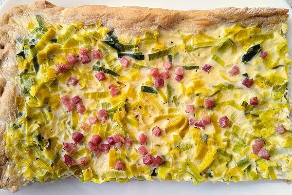 Quiche with Leek and Bacon from Tray