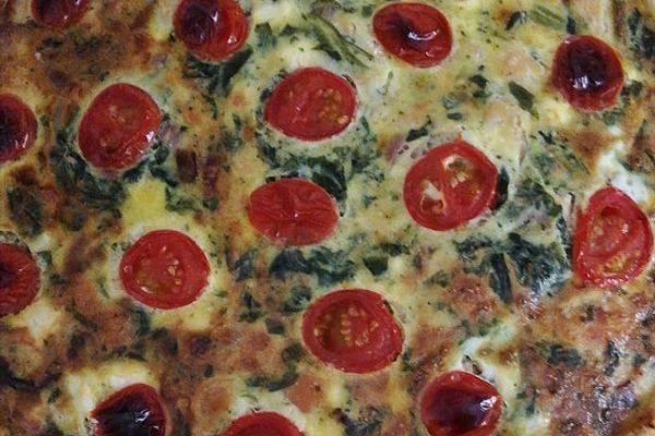 Quiche with Spinach, Feta and Salmon