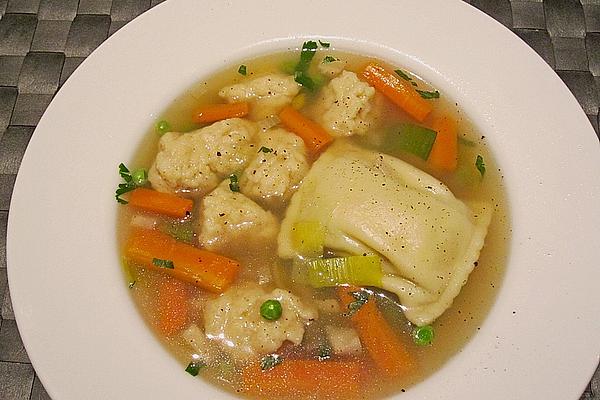 Quick Dumpling Soup with Homemade Rissoles