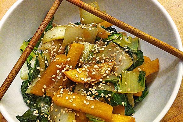 Quick Pak Choi and Carrot Vegetables