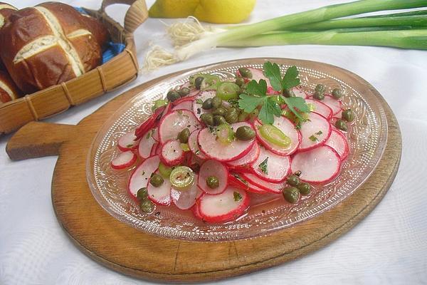 Radish Salad with Lemon and Caper Vinaigrette or Lemon and Cucumber Vinaigrette
