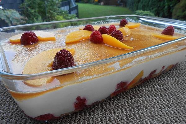 Raspberry and Peach Dessert